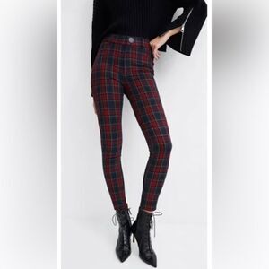 ZARA Plaid Skinny Trouser Pants